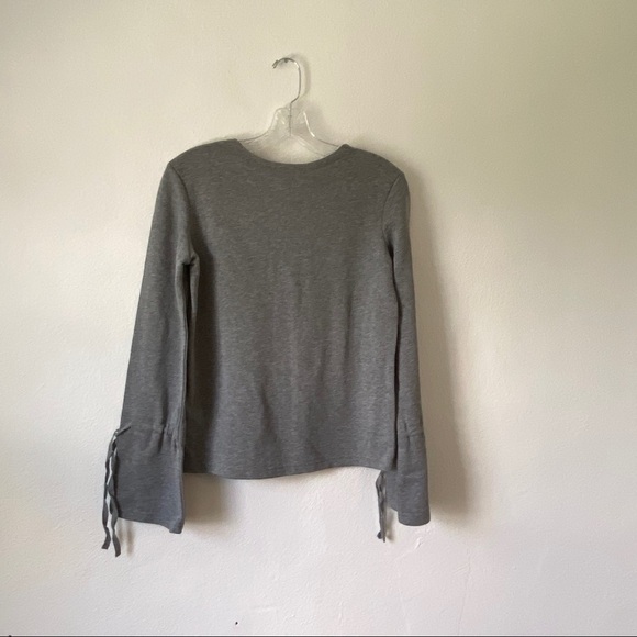 Grey & Gray Sweater Size XS Tie Sleeve Detail Long Sleeve Pullover - Picture 7 of 7